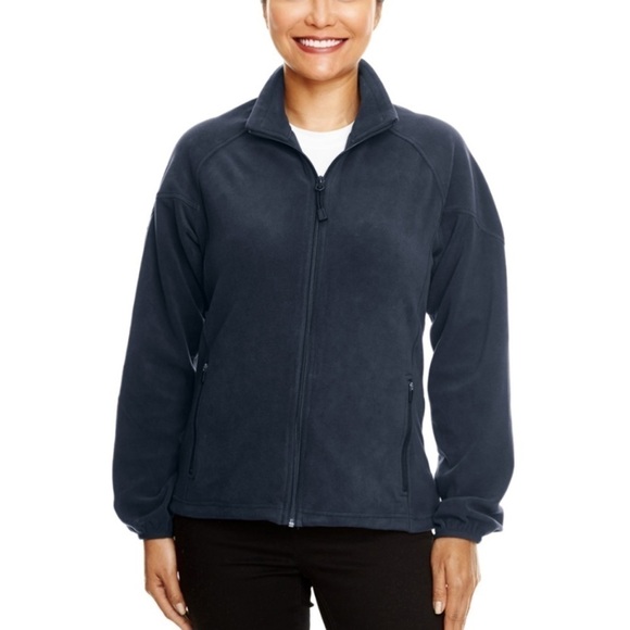North End Sweaters - North END NWT Basic Navy Micro Fleece Full Zip Stretch Sweater Lightweight